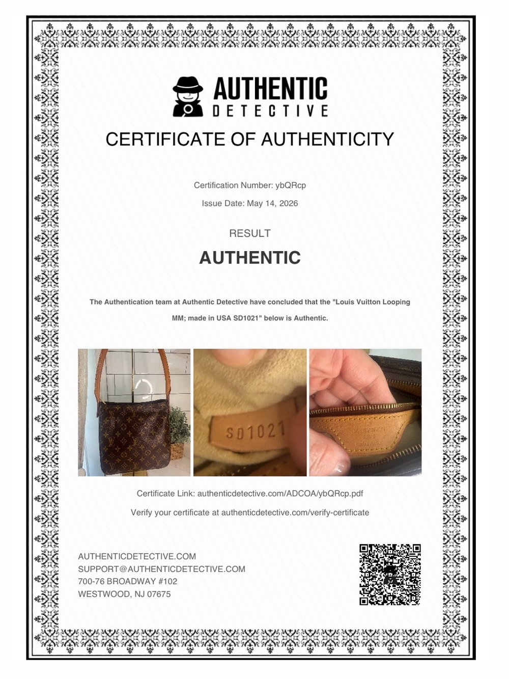 Authentic Vintage Louis Vuitton Looping Shoulder bag with printed COA - Picture 2 of 10
